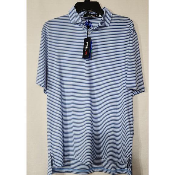 RLX Ralph Lauren Golf horizontal stripes Print Polo Men's medium NWT - Picture 5 of 9